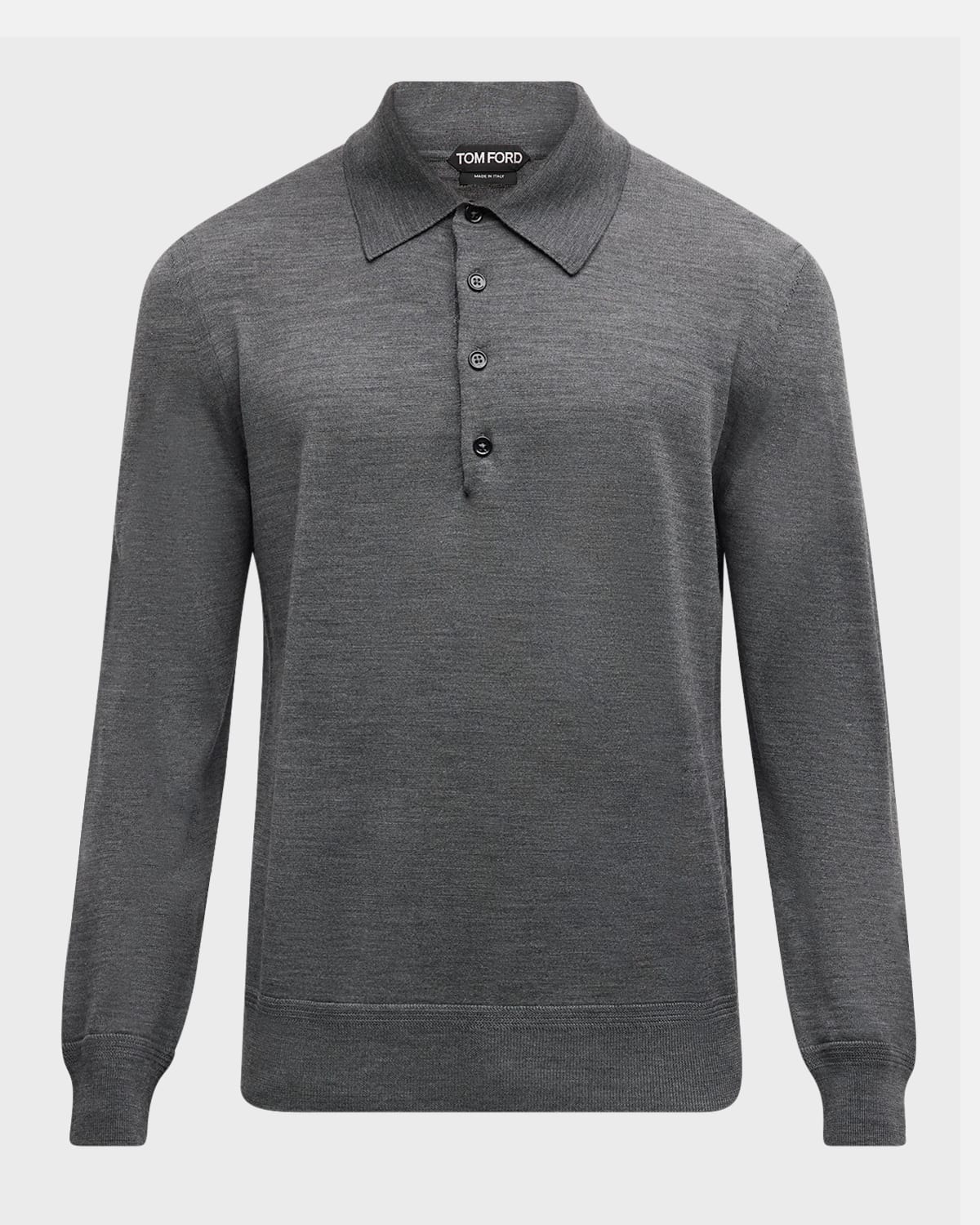 Men's Fine-Gauge Wool Polo Sweater - 1