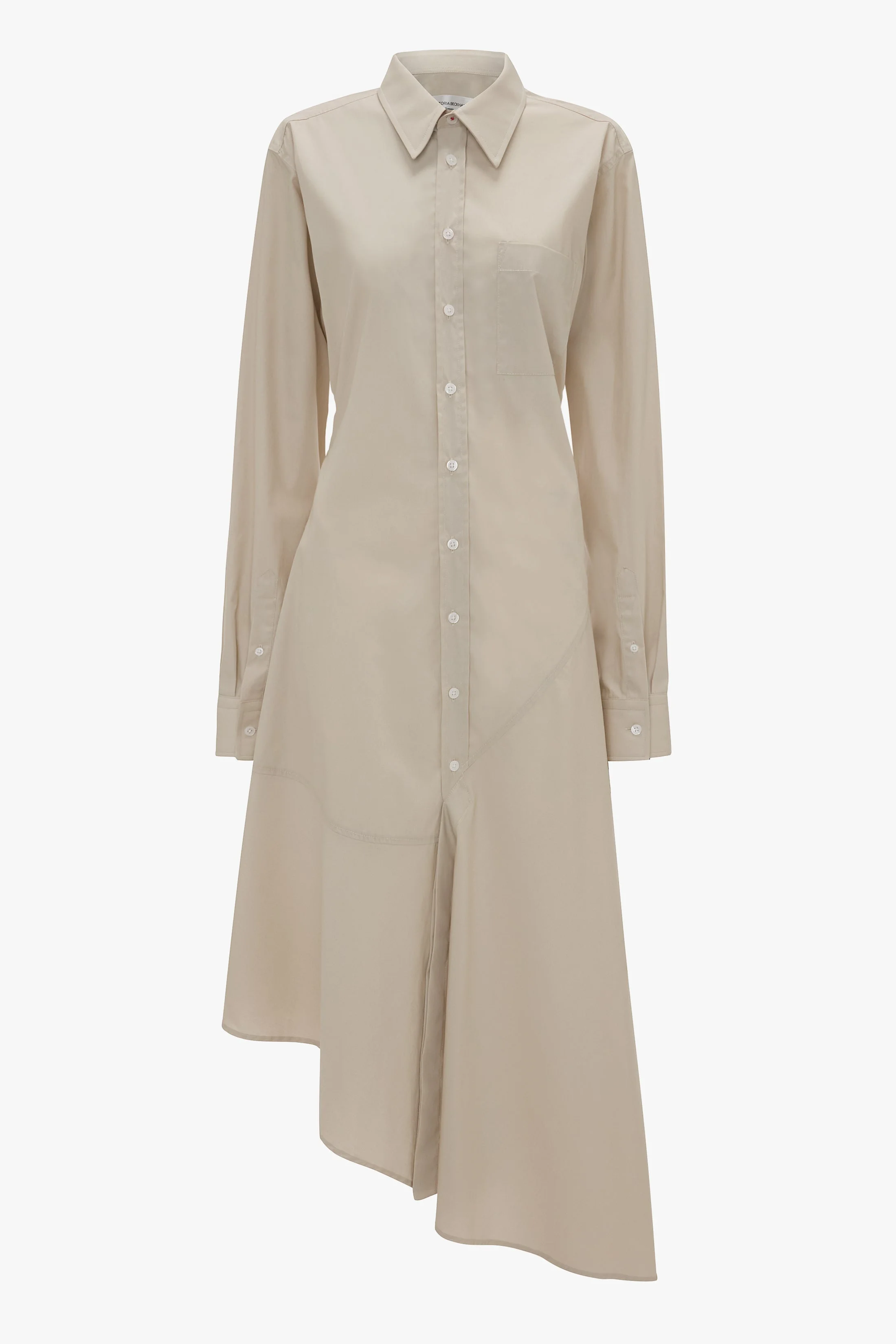 Panelled Shirt Dress In Pumice - 1