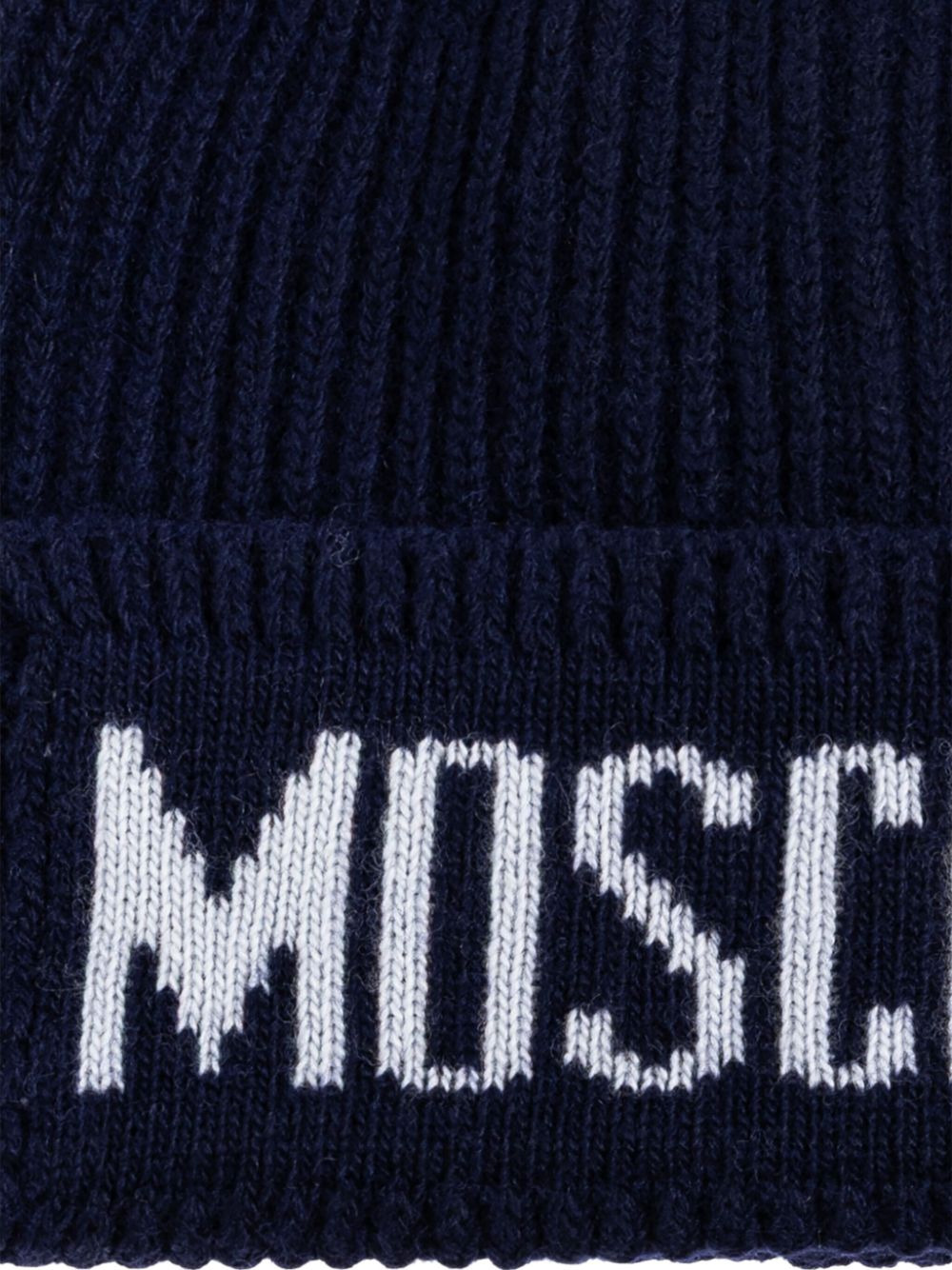 logo-detail ribbed beanie hat - 3