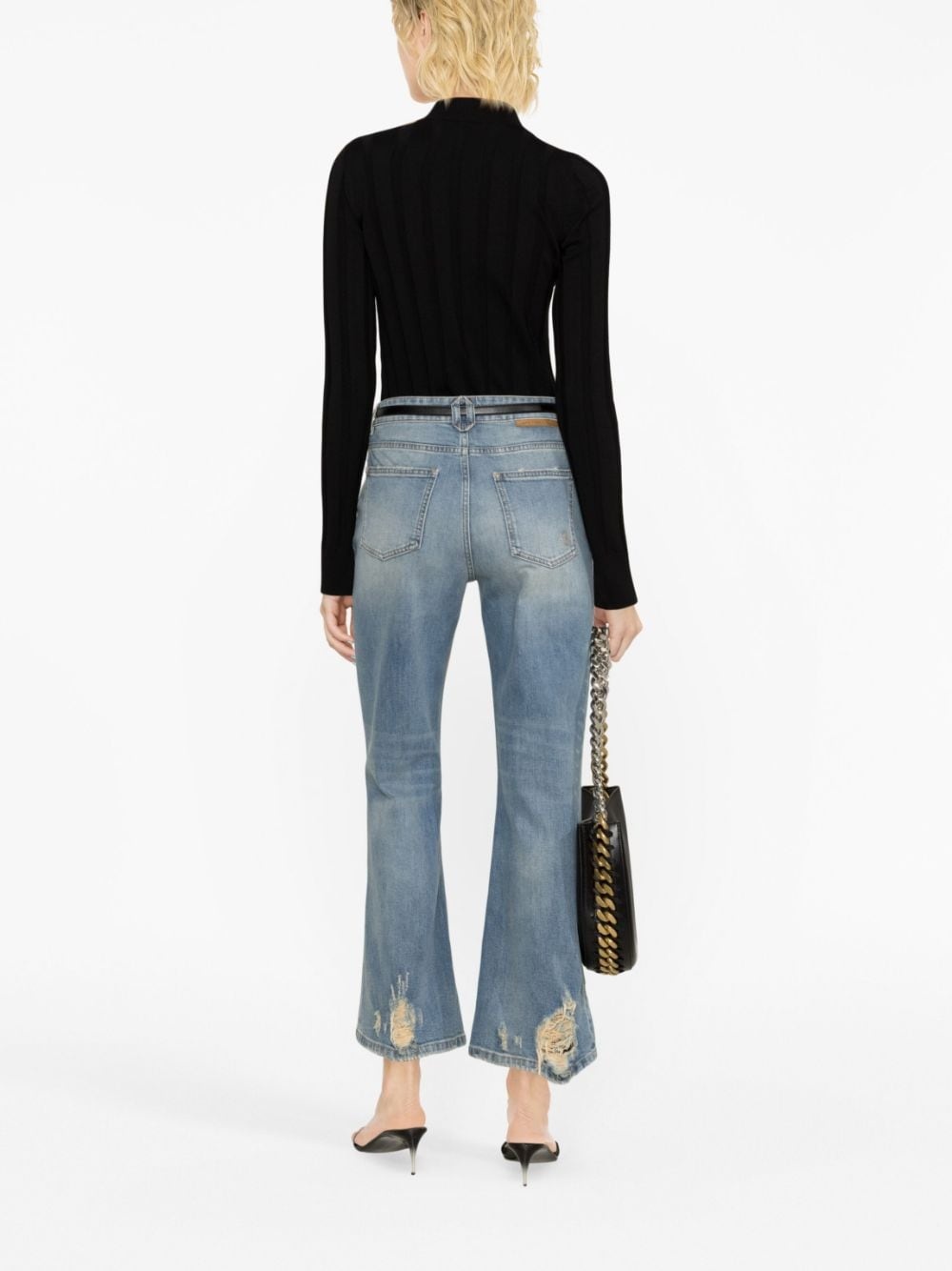 stonewashed bootcut jeans - 3