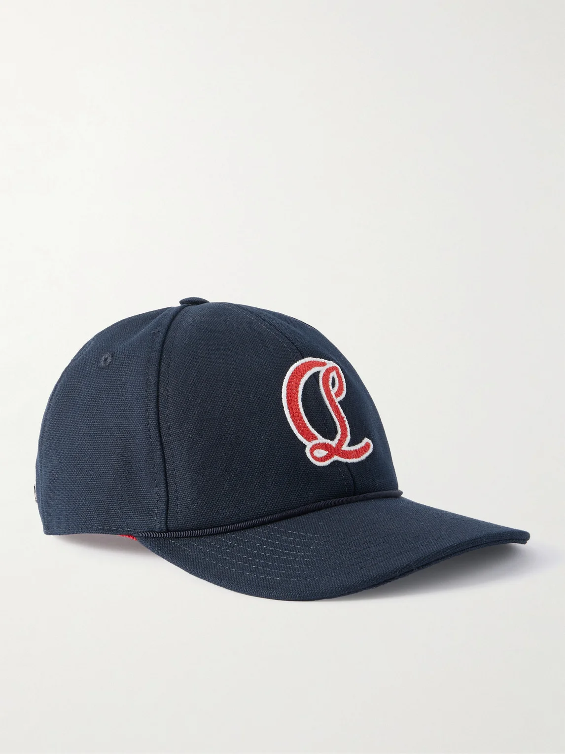 Mooncrest Ivy Logo-Embroidered Leather-Trimmed Cotton-Canvas Cap - 1