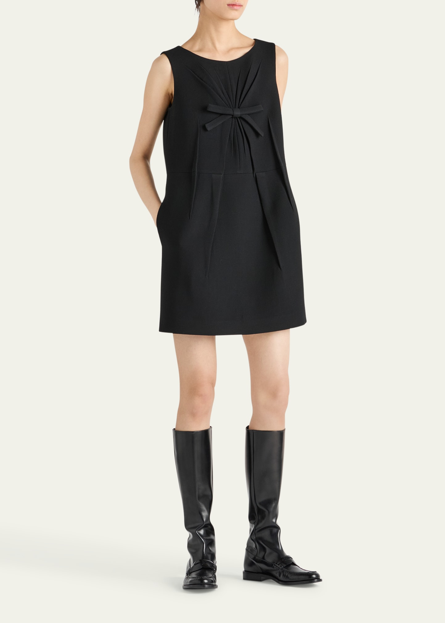 Natté Bow Sleeveless Mini Dress - 2