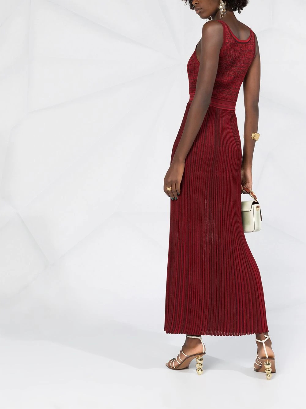 sleeveless pleated maxi dress - 4