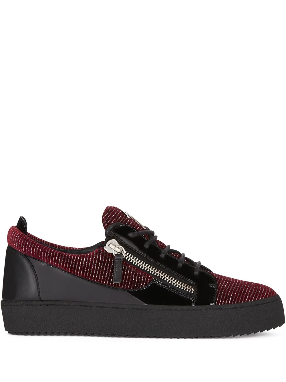 Frankie velvet low-top sneakers - 1