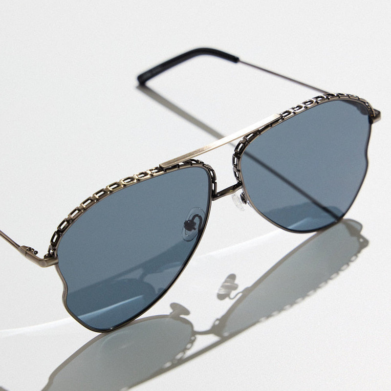 Kika Mendoza Sunglasses in Antique Silver and Grey 7
