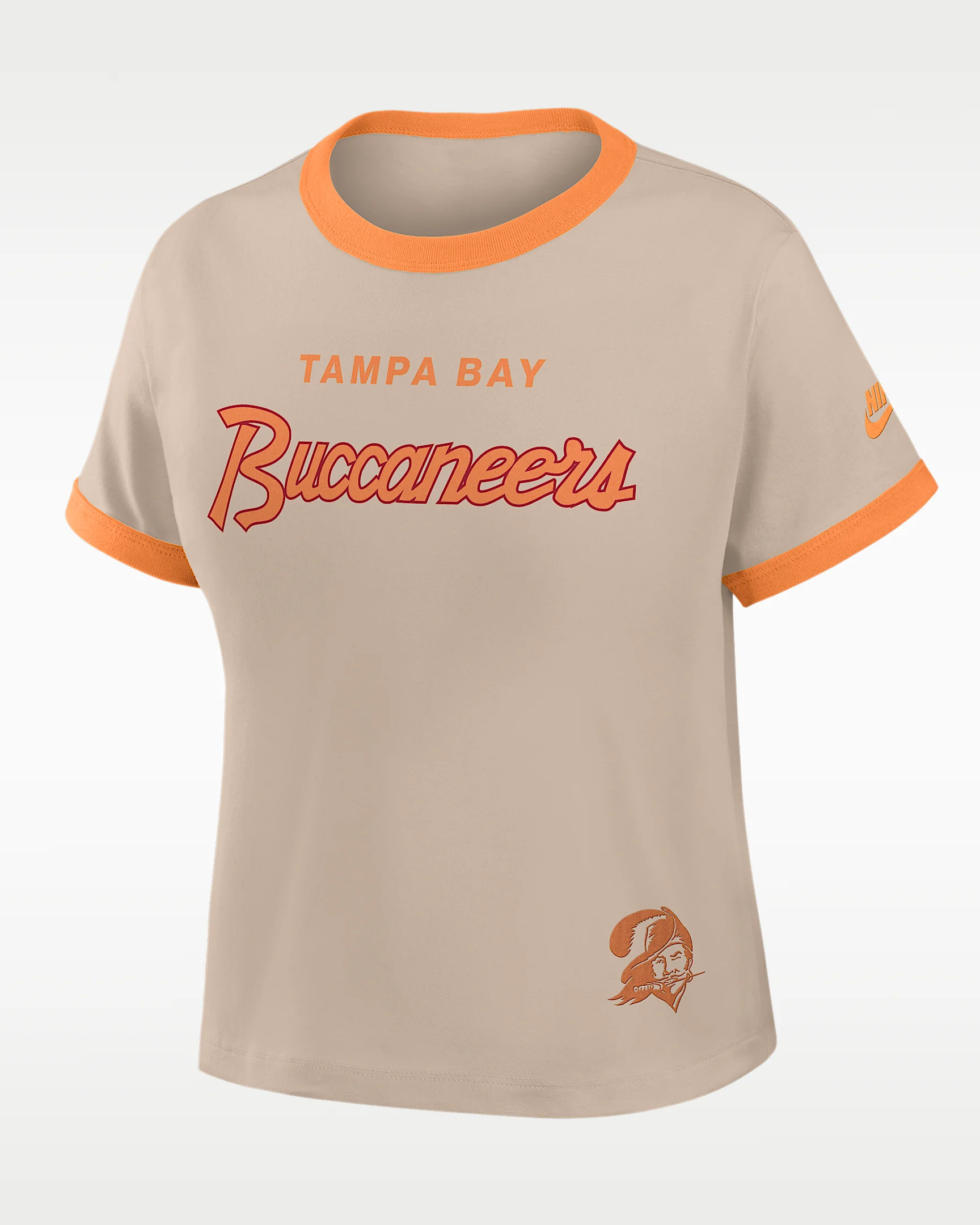 Tampa Bay Buccaneers Rewind Ringer Mod Women's Nike NFL Cropped T-Shirt - 1