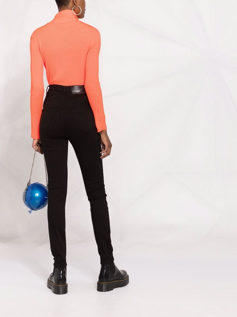 Super high-waisted denim jeggings - 4
