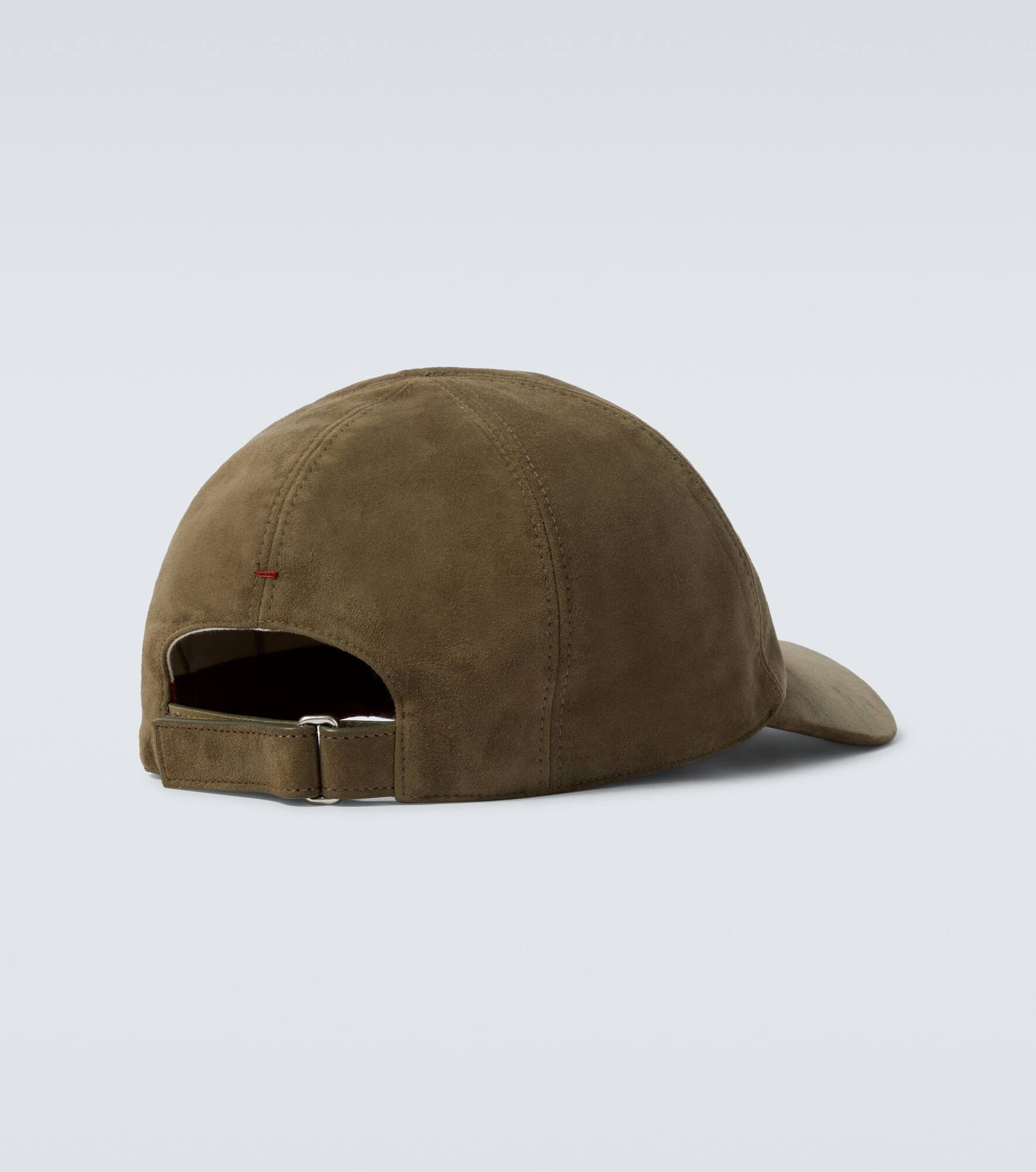 Logo embroidered suede baseball cap - 4