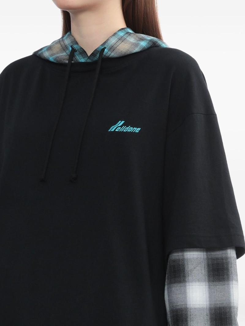 plaid-paneled hooded top 5