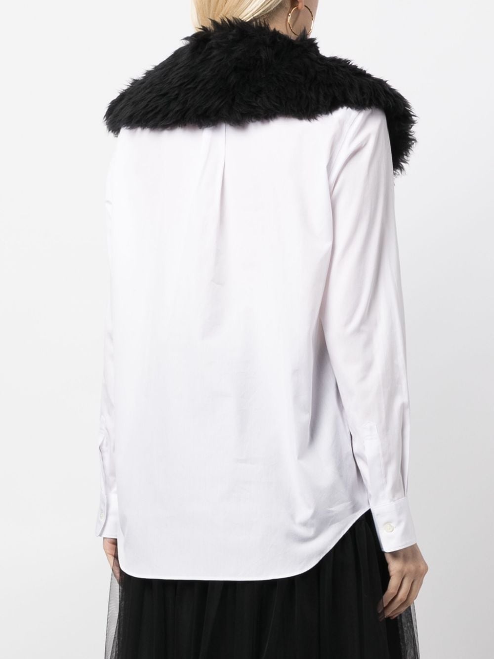 contrasting-collar long-sleeve shirt - 4