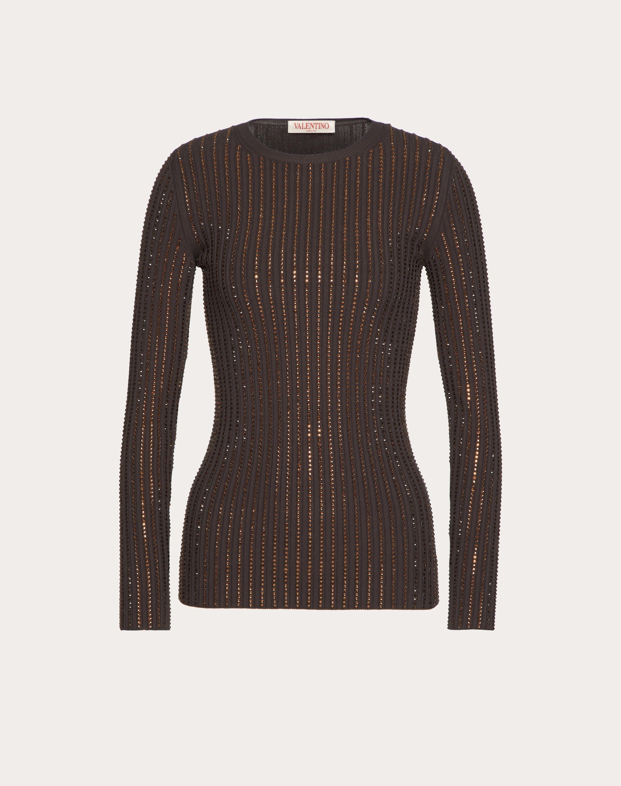 EMBROIDERED STRETCH VISCOSE SWEATER - 1