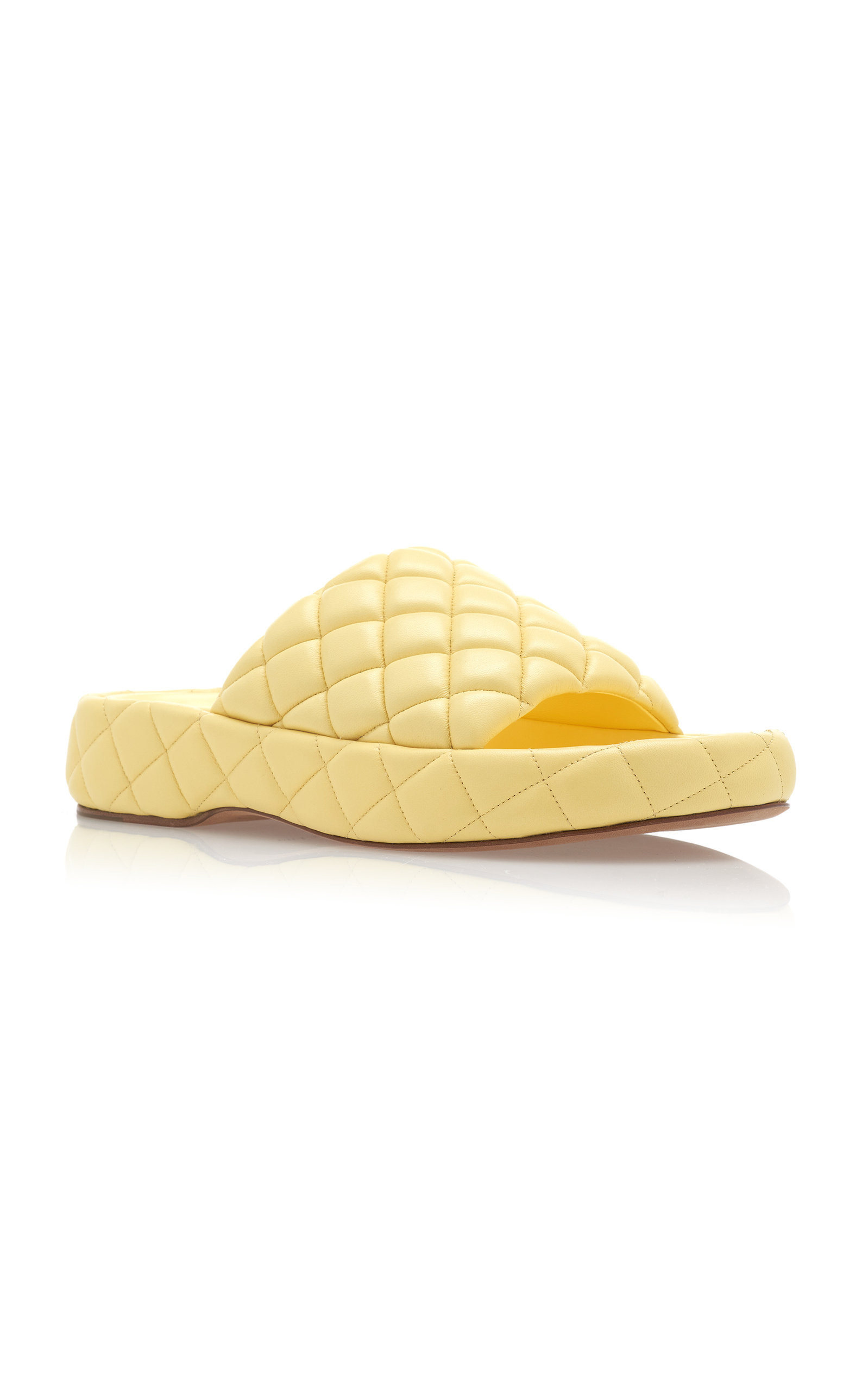 Padded Matelasse Slide Sandals yellow - 5
