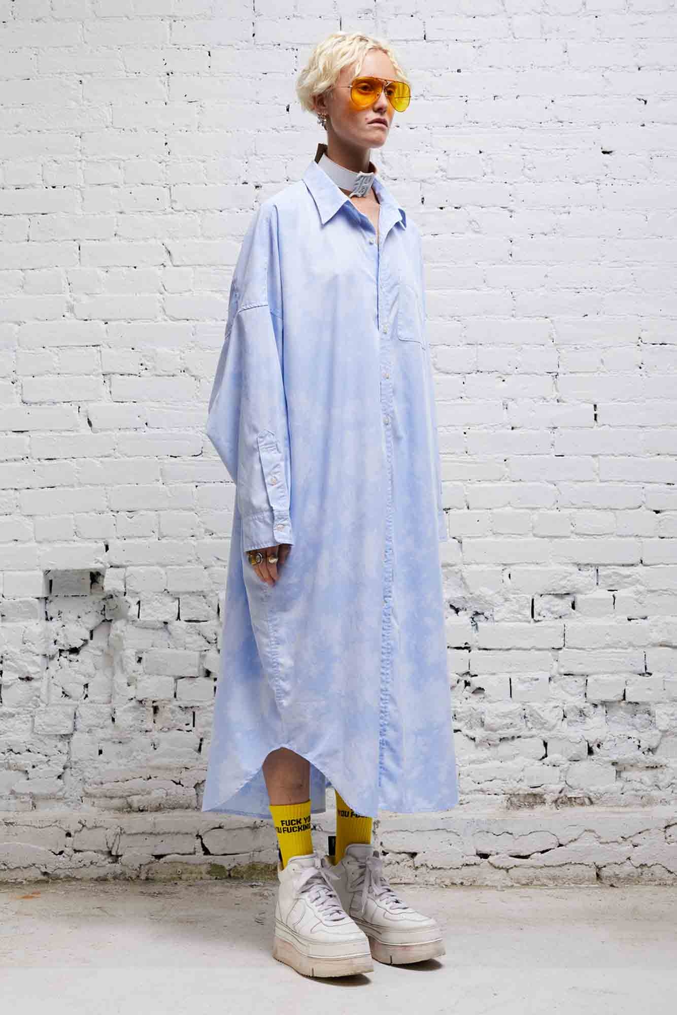 JUMBO SHIRTDRESS - CLOUDY BLUE - 2