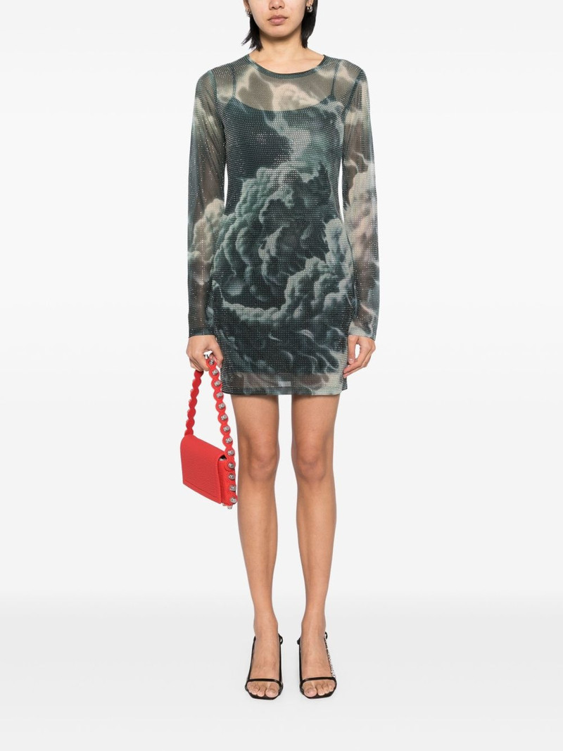 Alexander Wang crystal-hotfix cloud-print mini dress outlook