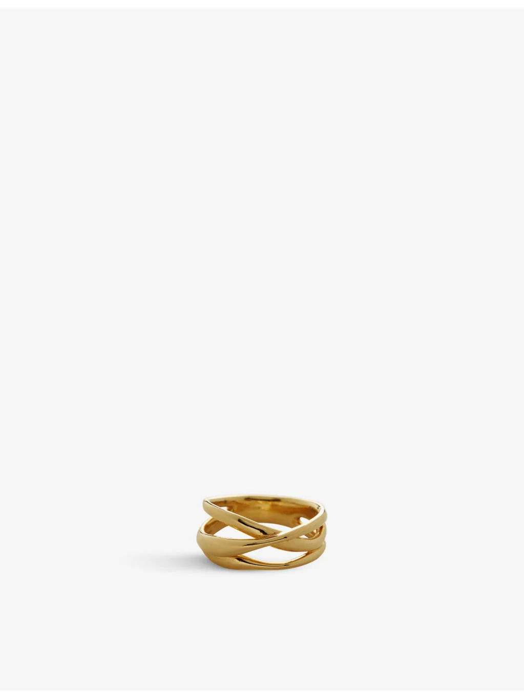 Nura Cross Over 18ct Yellow Gold-Plated Vermeil Sterling-Silver Ring - 1