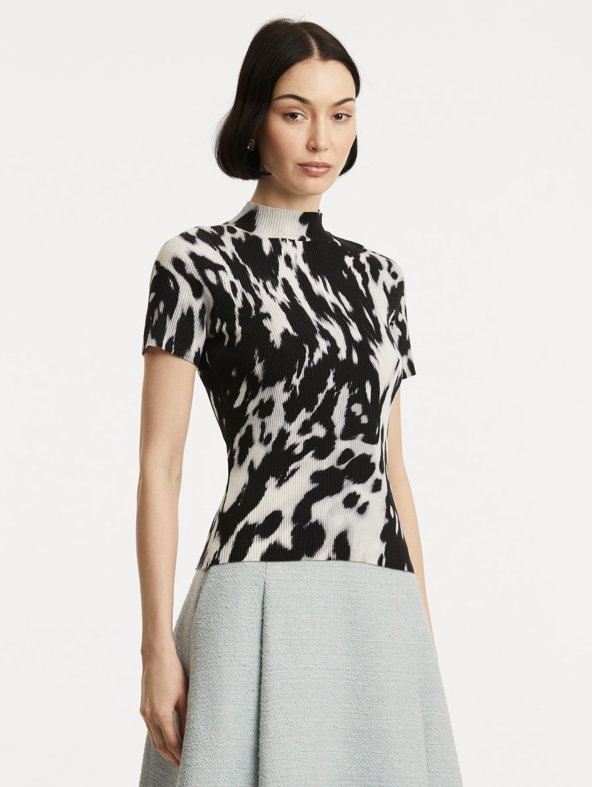 COWHIDE PRINTED RIBBED PULLOVER - 5