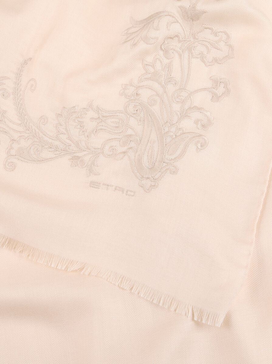 CASHMERE AND SILK SCARF WITH EMBROIDERY - 3