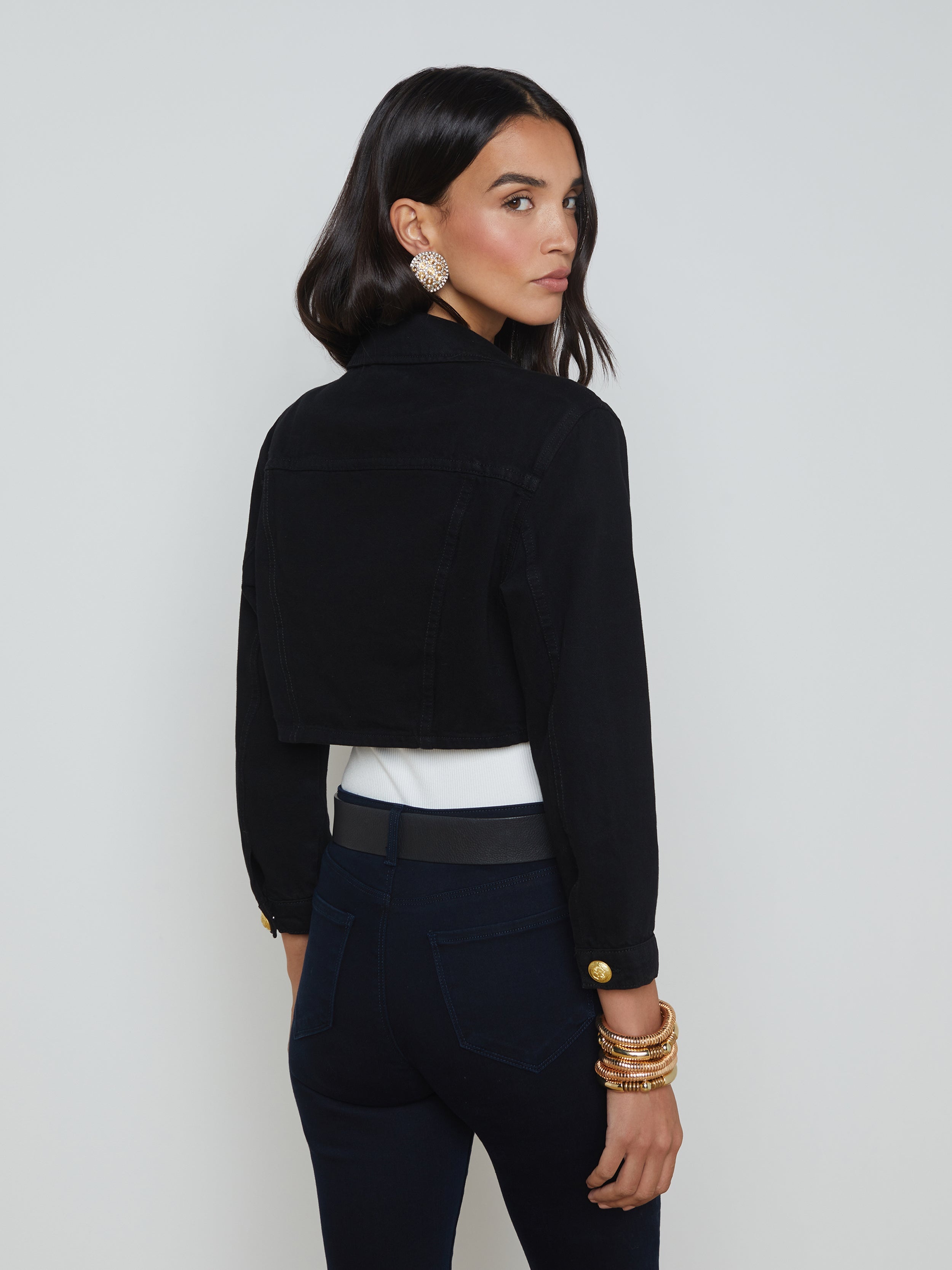 Genevie Cropped Denim Jacket - 4