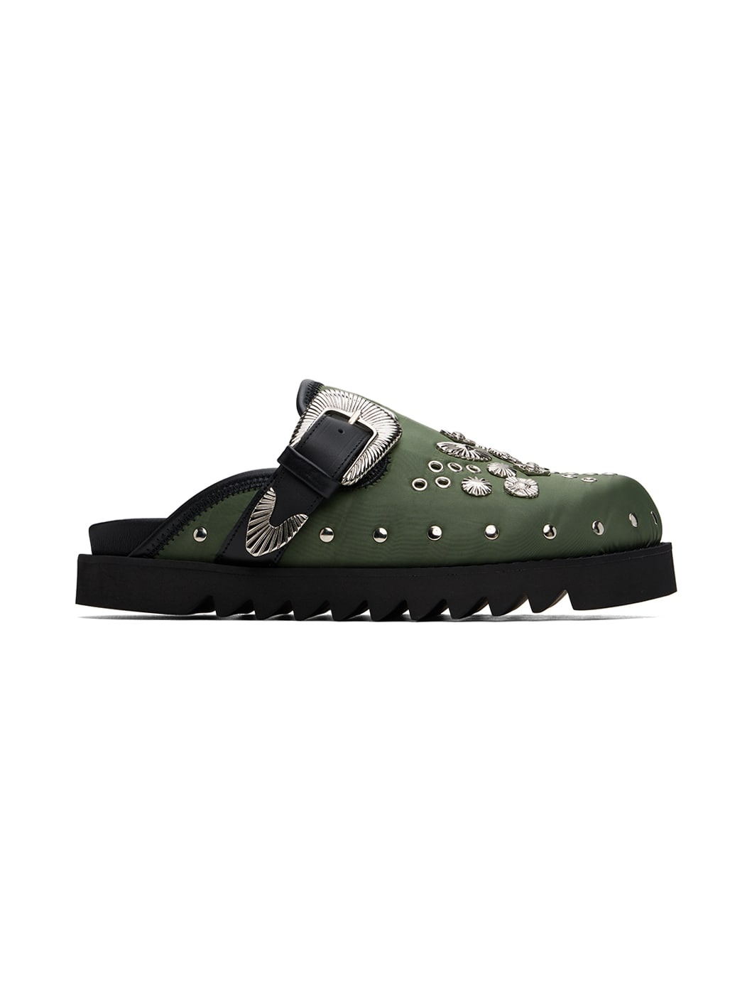 TOGA VIRILIS Green Eyelet Metal Sabot Slip-on Loafers | ssense | REVERSIBLE