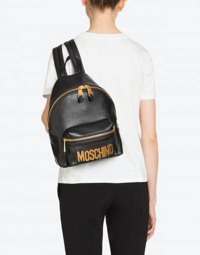 Moschino LEATHER BACKPACK WITH LETTERING LOGO outlook
