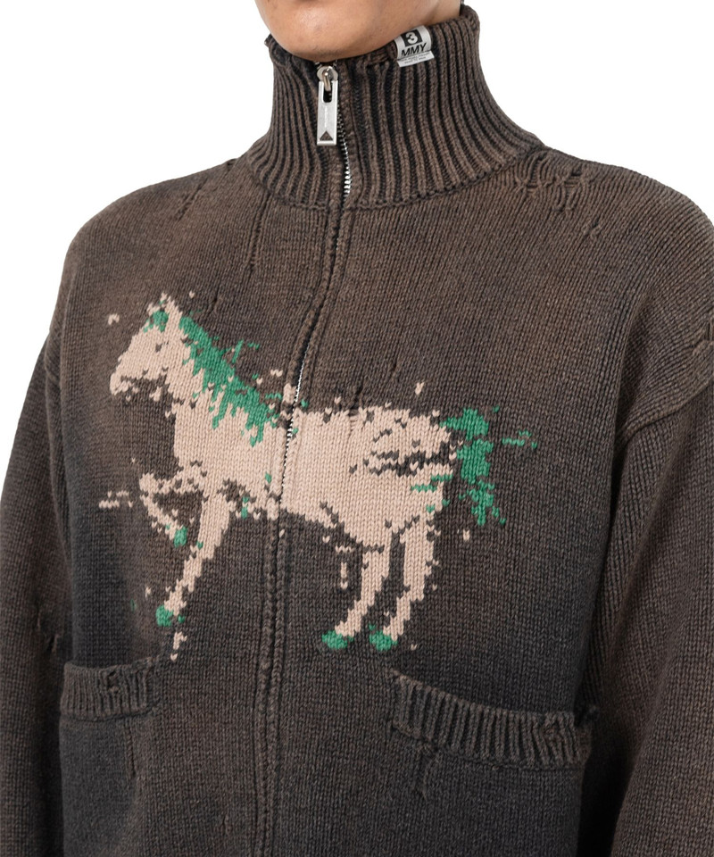 Horse Jacquard Knit Cardigan 7
