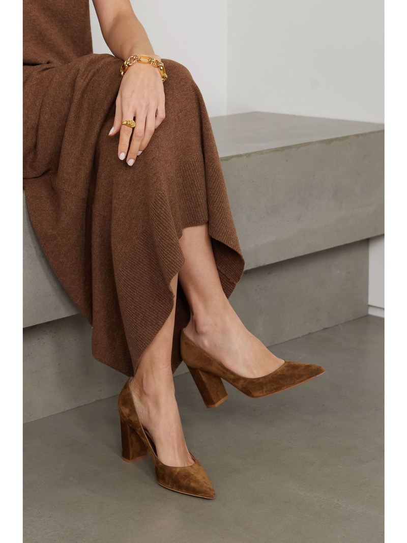 Gianvito Rossi Piper 85 suede pumps Tan outlook