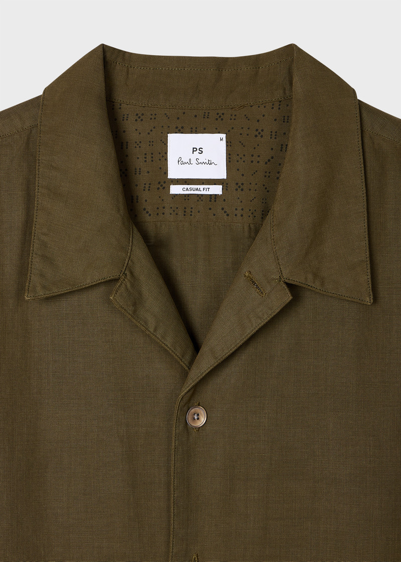 Paul Smith Khaki Green Lyocell-Cotton Short-Sleeve Shirt outlook