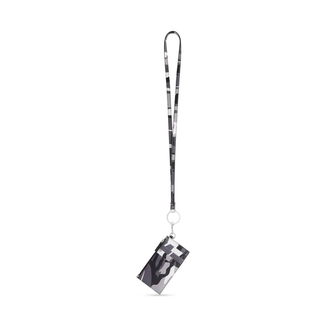 Men's Cash Card Case On Keychain Camo Print  in Grey/white - 2