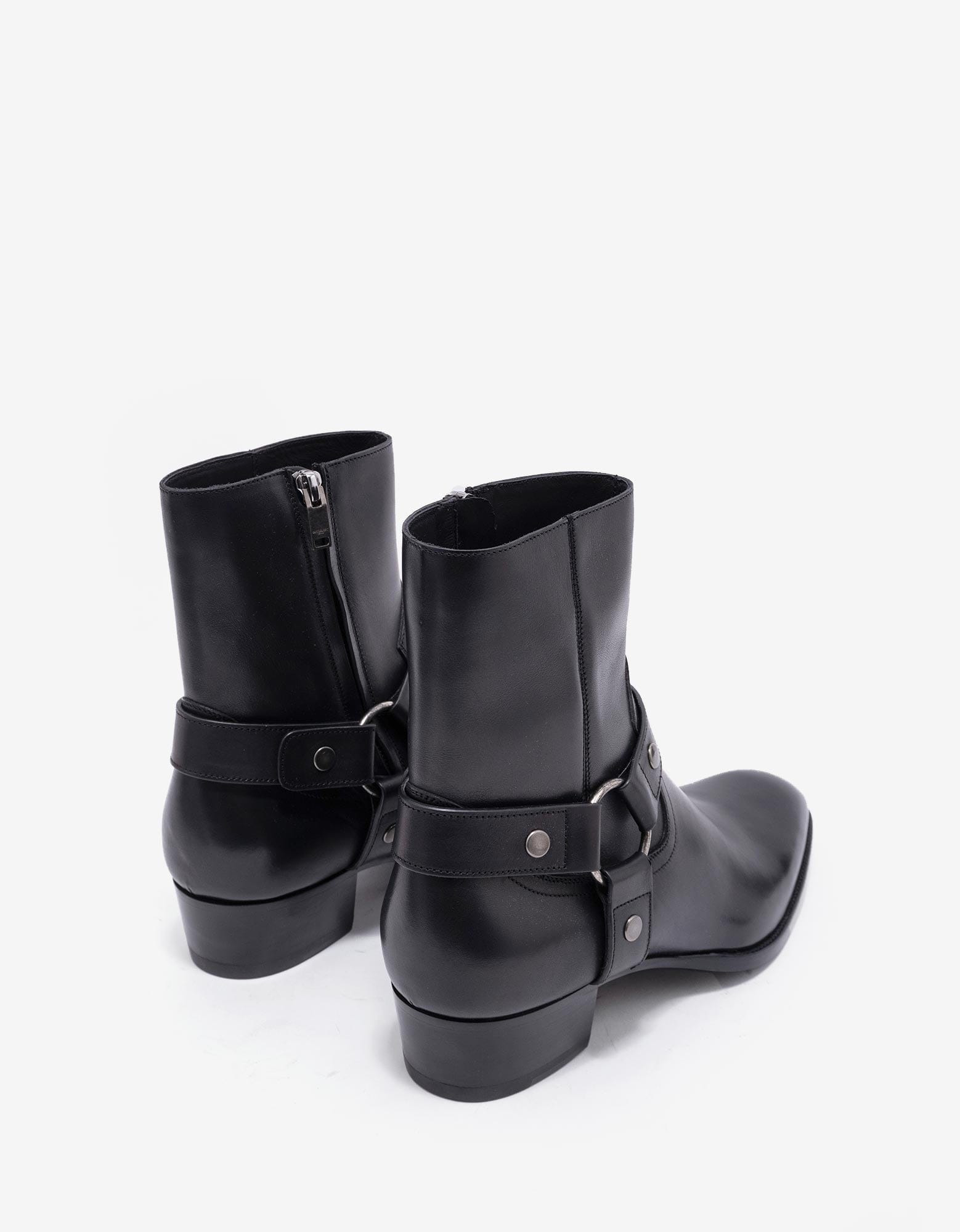 Saint Laurent Black Wyatt 40 Harness Boots - 5