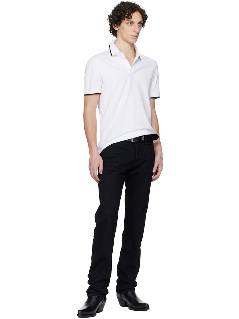 BOSS White Slim-Fit Stretch-Cotton Piqué Polo outlook