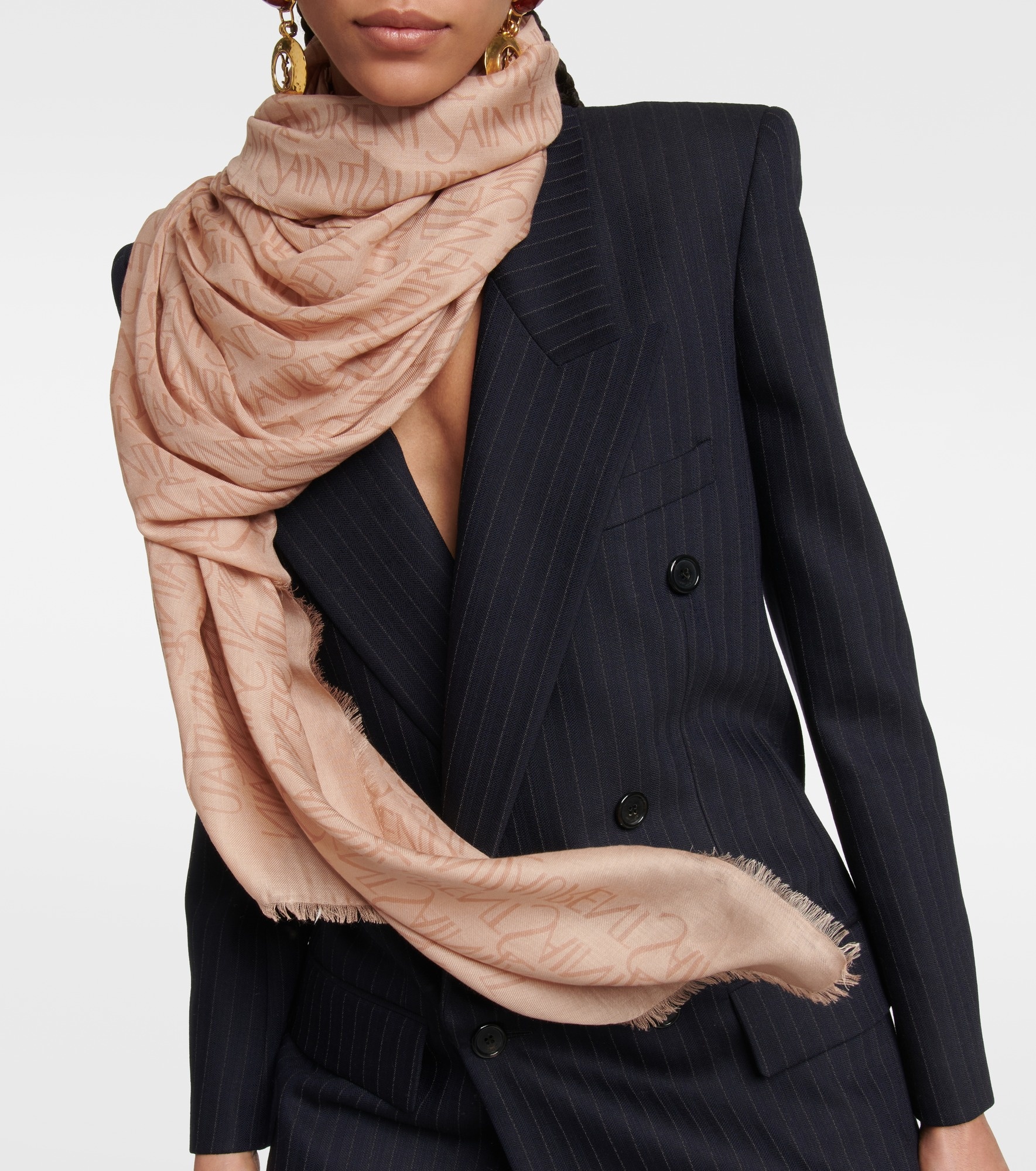 Printed modal and cashmere scarf - 2