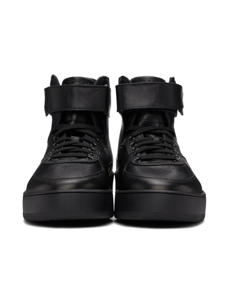 Black Leather Rhombus Hi-Top Sneakers 2