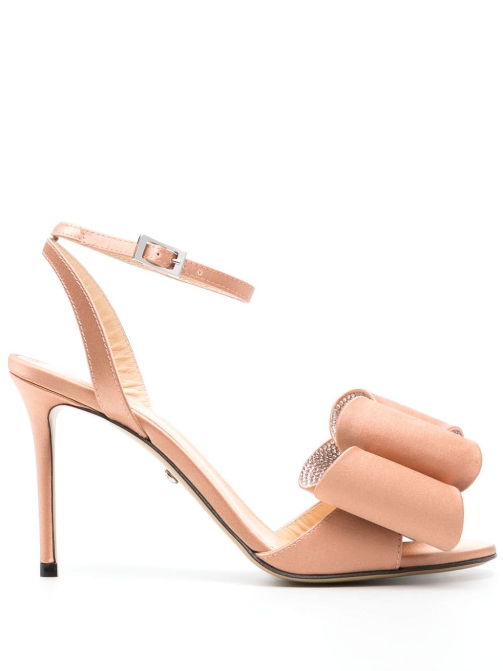 90mm double-bow satin sandals - 1