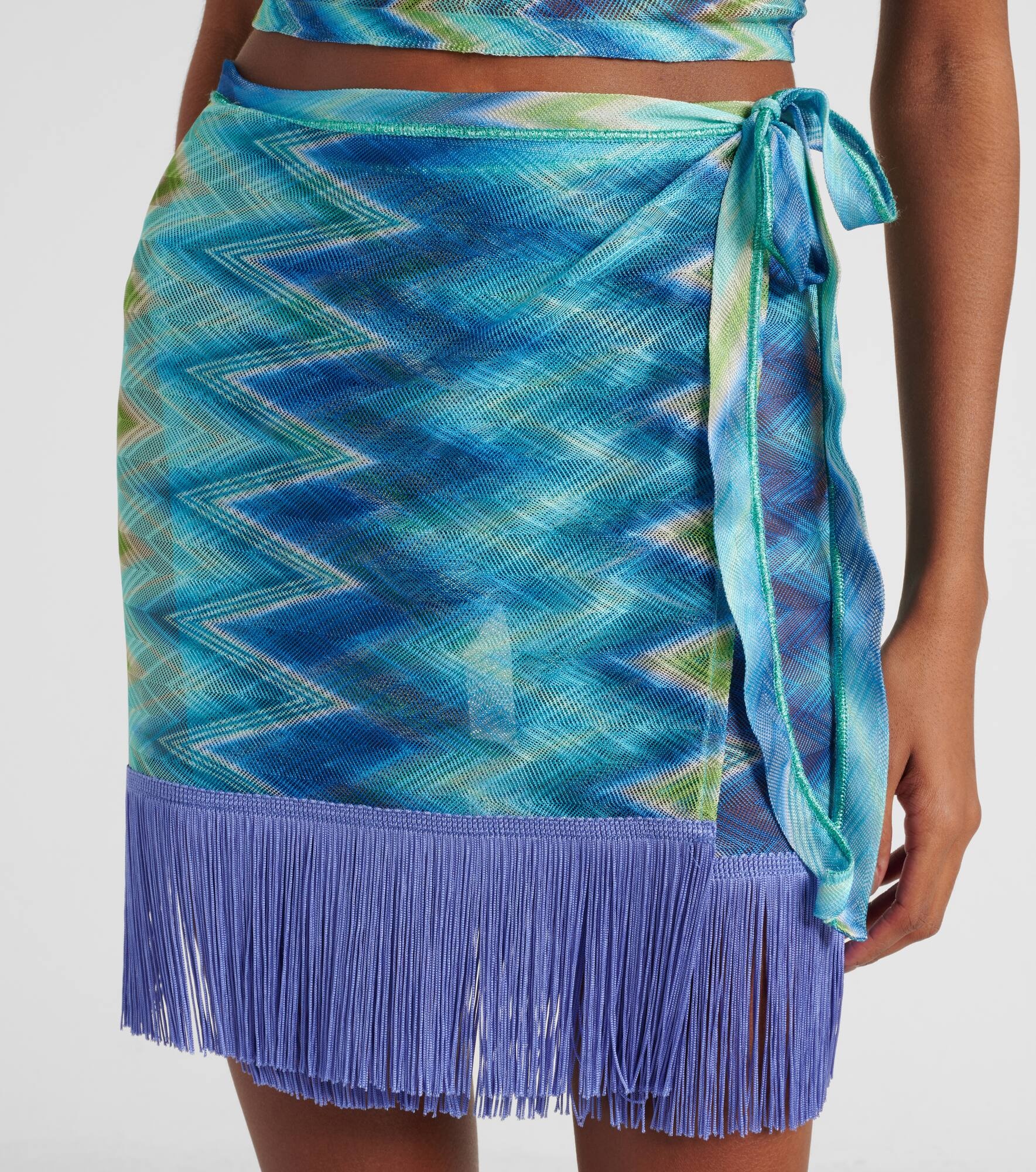 Zig Zag fringed wrap skirt - 4