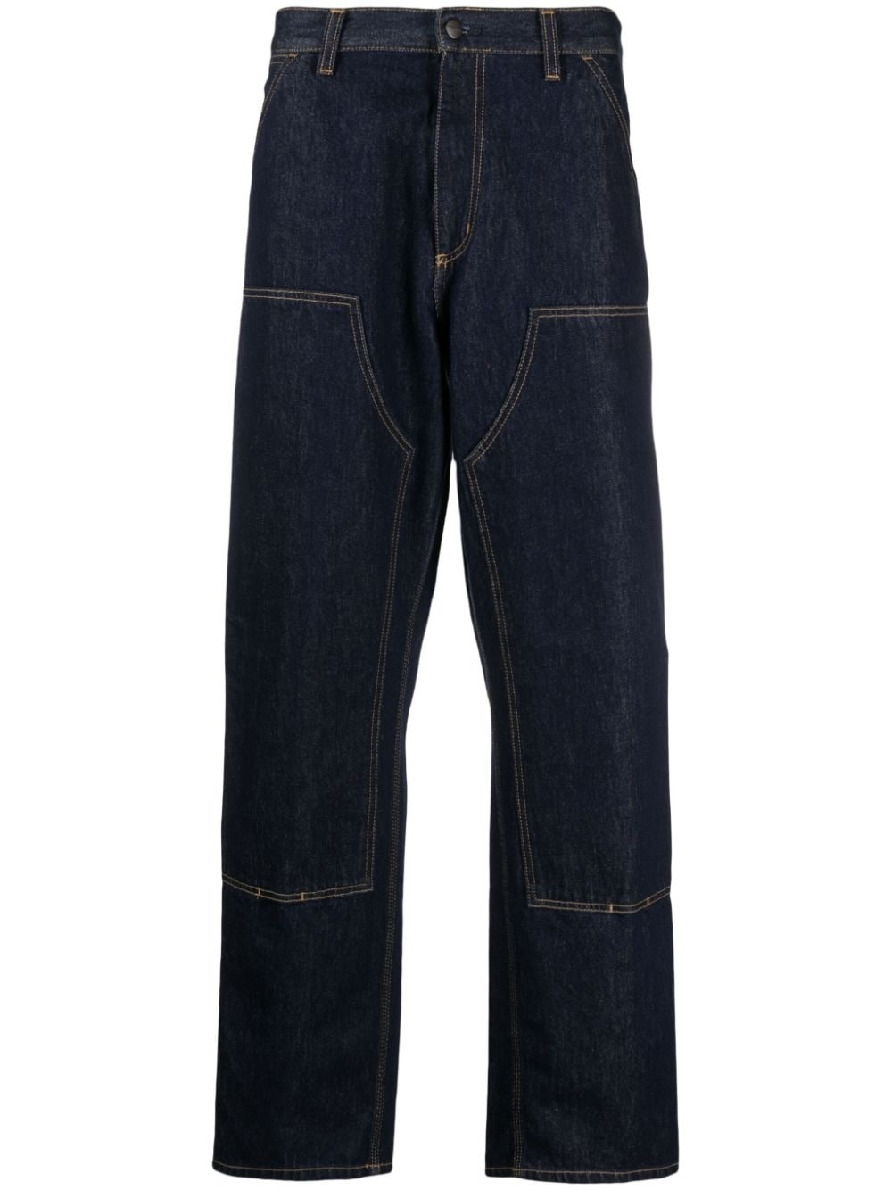 logo-patch straight-leg jeans - 1