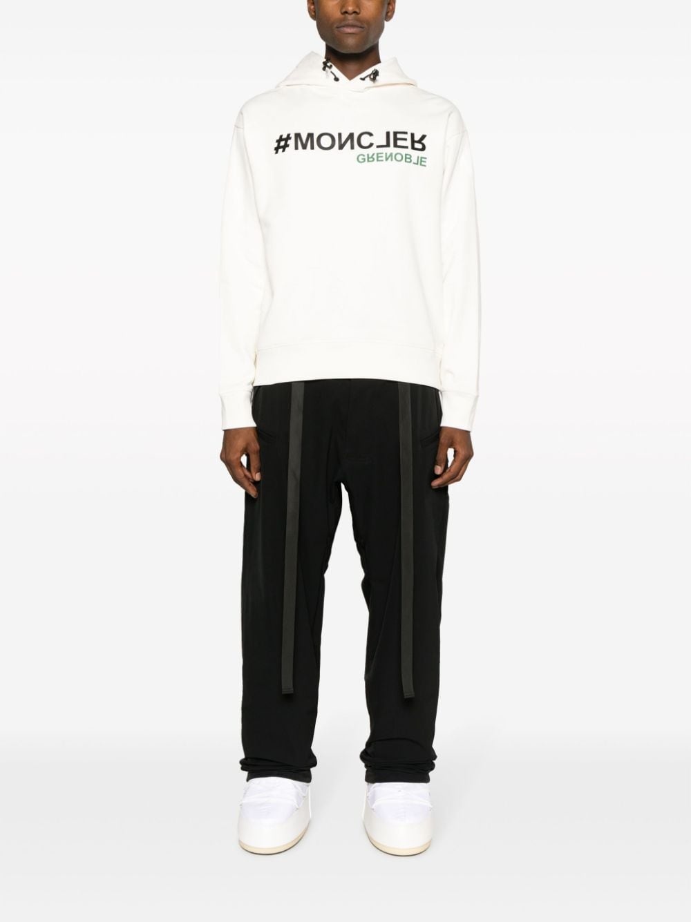logo-print cotton hoodie - 2