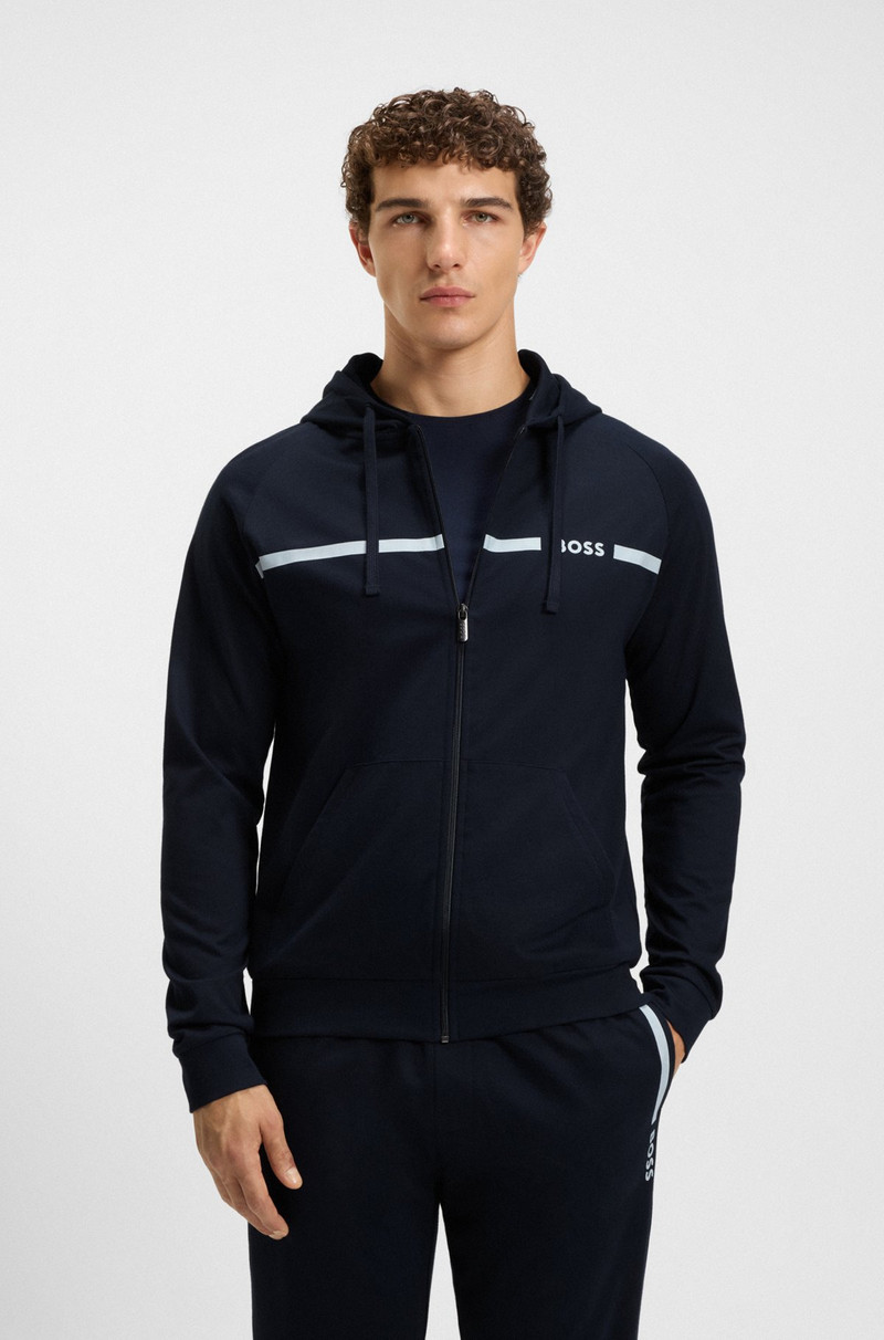 COTTON-TERRY JACKET WITH STRIPE AND LOGO 2