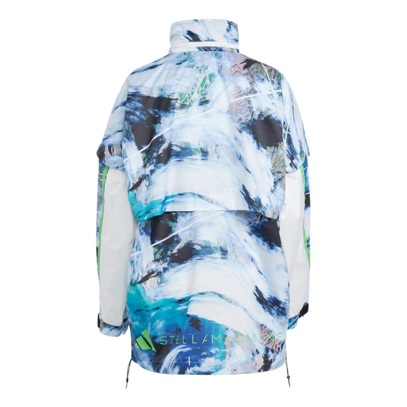 adidas (WMNS) adidas by Stella McCartney TrueNature Packable Jacket Printed 'White Blue' HT1122 outlook