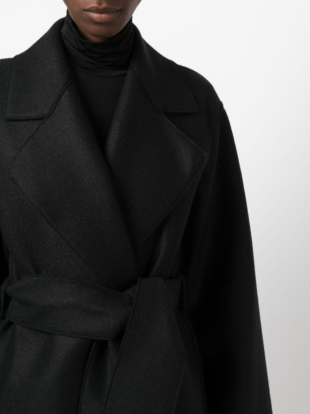 belted virgin-wool long coat - 5