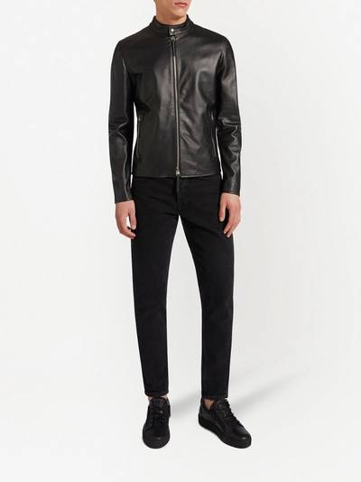 Giuseppe Zanotti leather zip-up jacket outlook