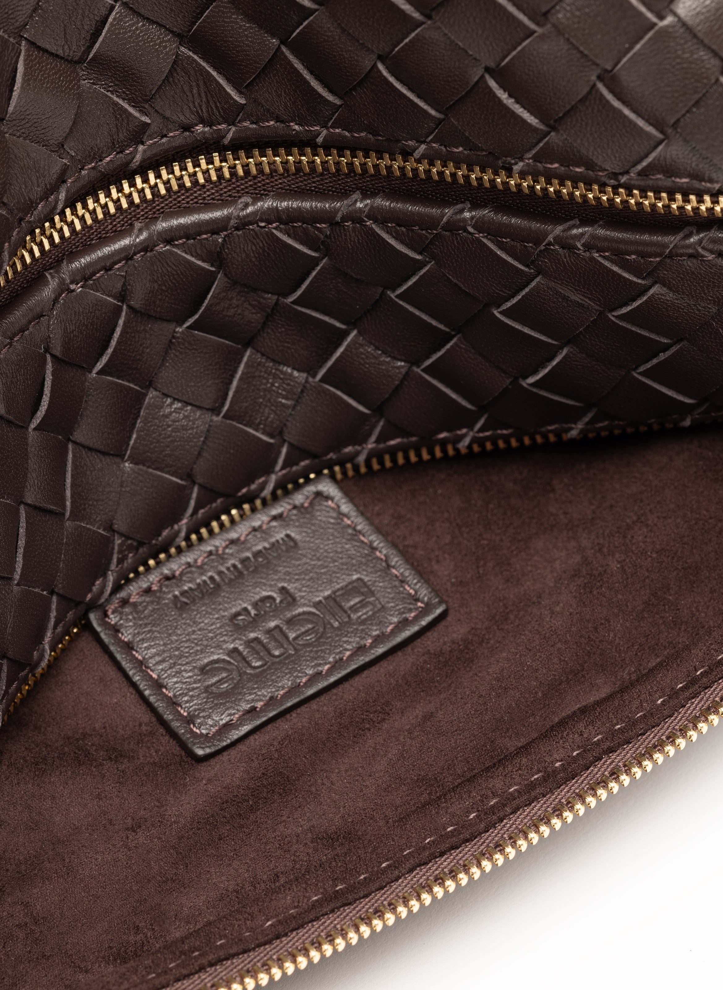 Trousse Chain Woven Leather Dark Brown - 5