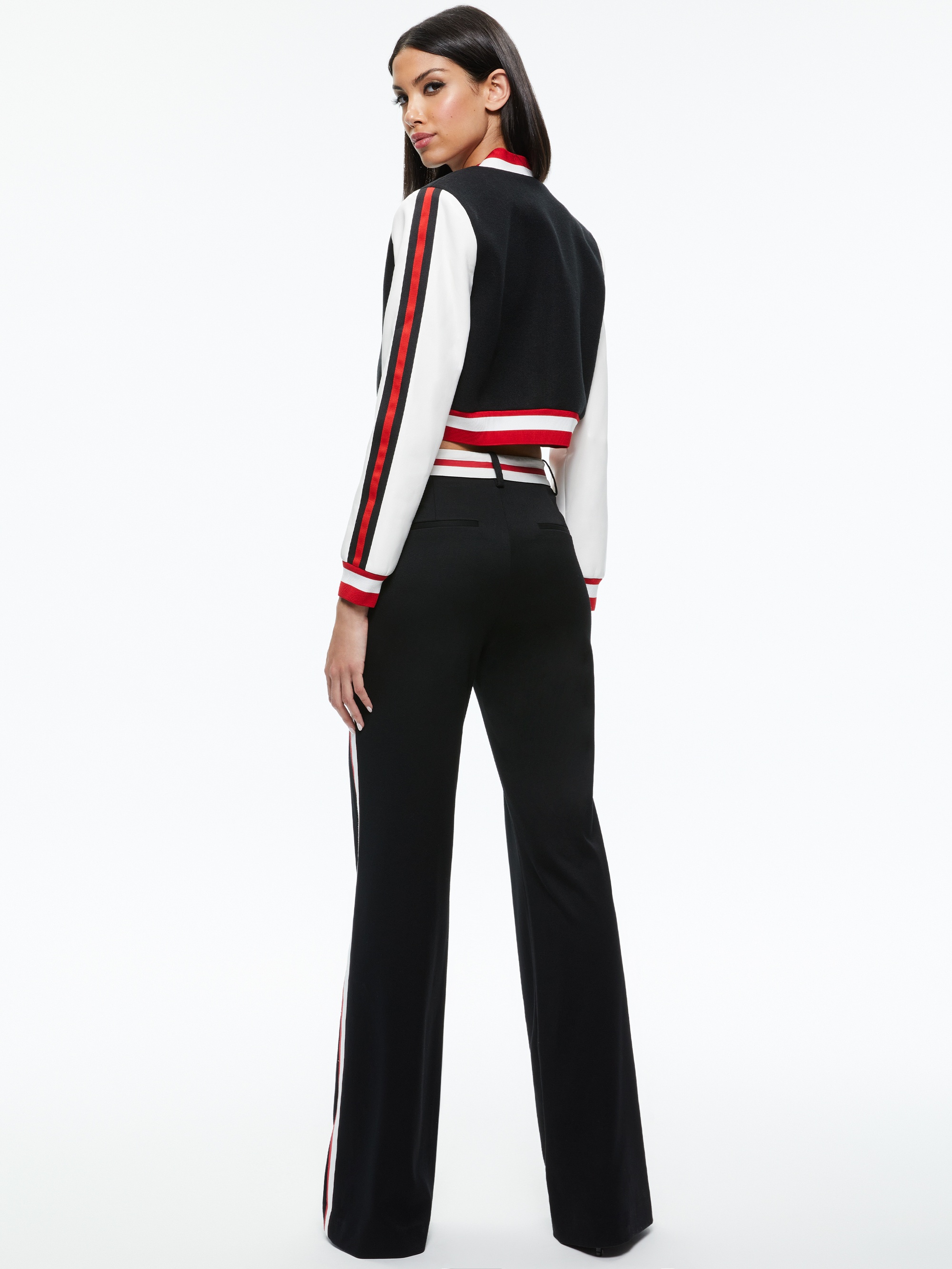 BARTON CROPPED VEGAN LEATHER VARSITY JACKET - 3