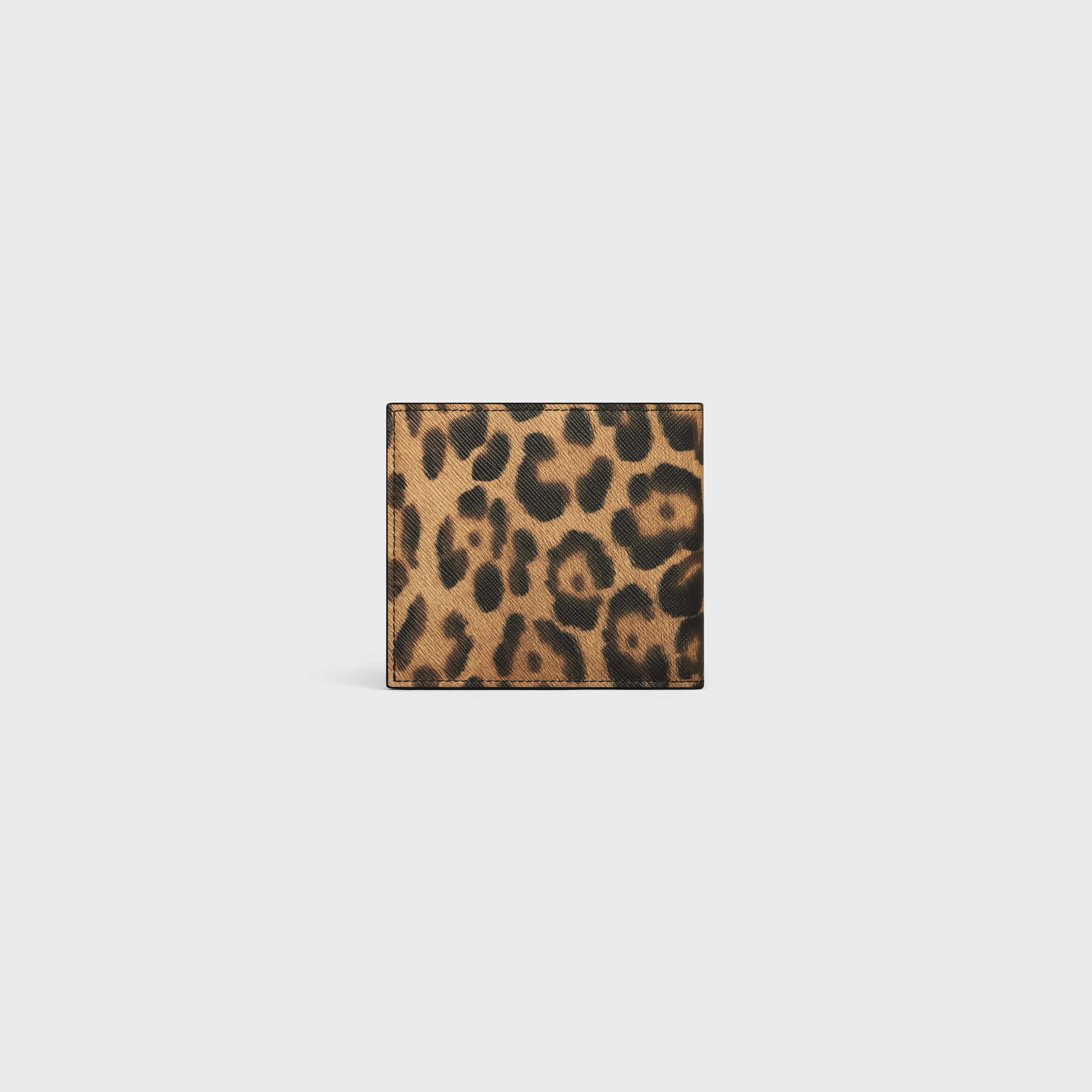 Bi-fold Wallet with Coin Compartment in Celine canvas with leopard print - 2