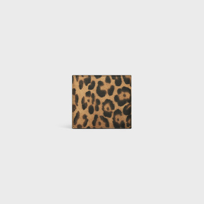 CELINE Bi-fold Wallet with Coin Compartment in Celine canvas with leopard print outlook