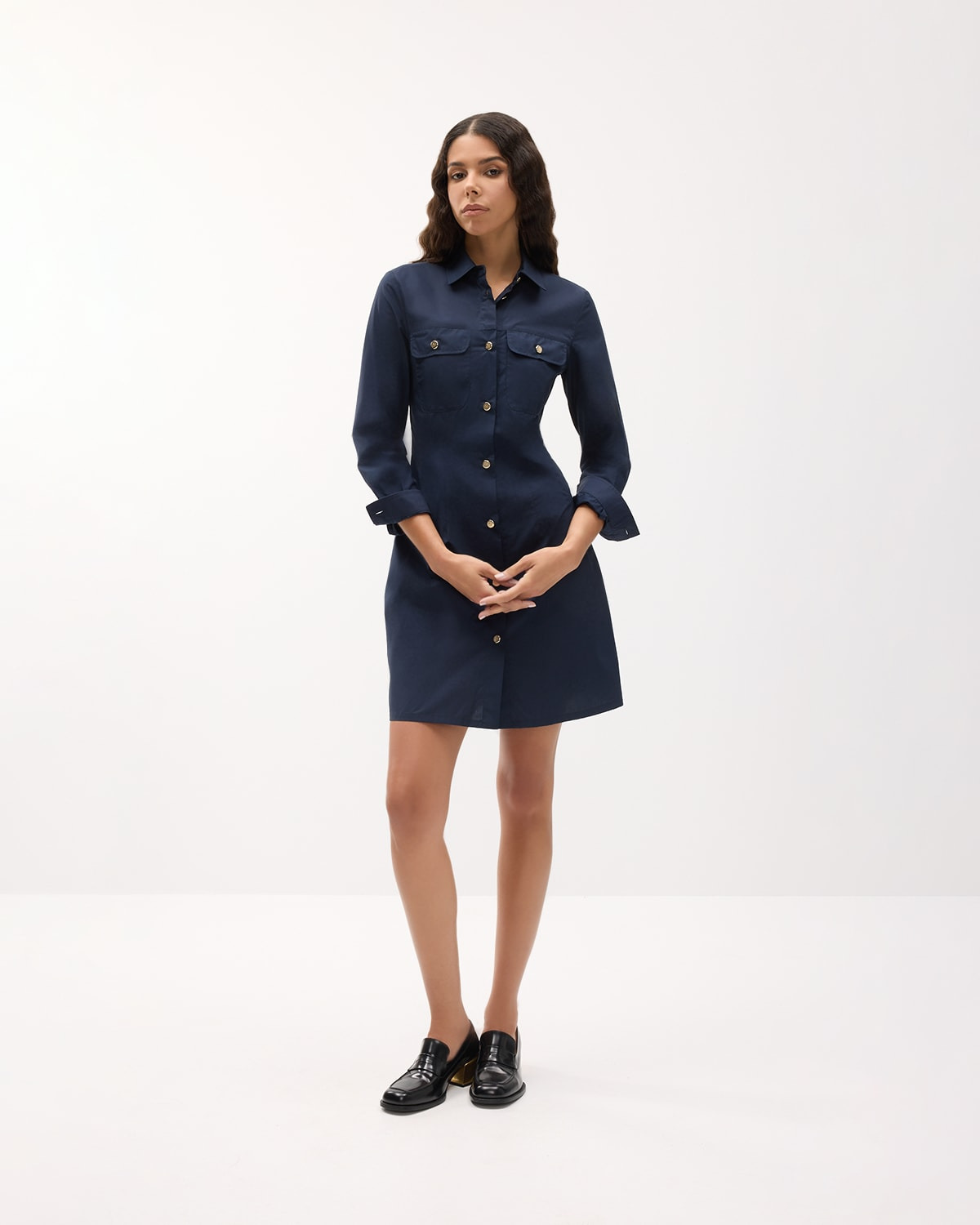 Cotton Poplin Mini Shirtdress - 5