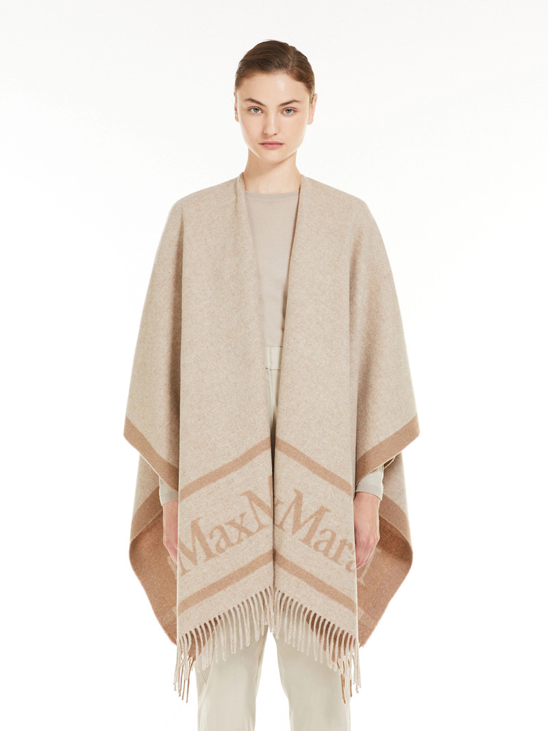 Max Mara HILDE Jacquard wool poncho - BEIGE outlook
