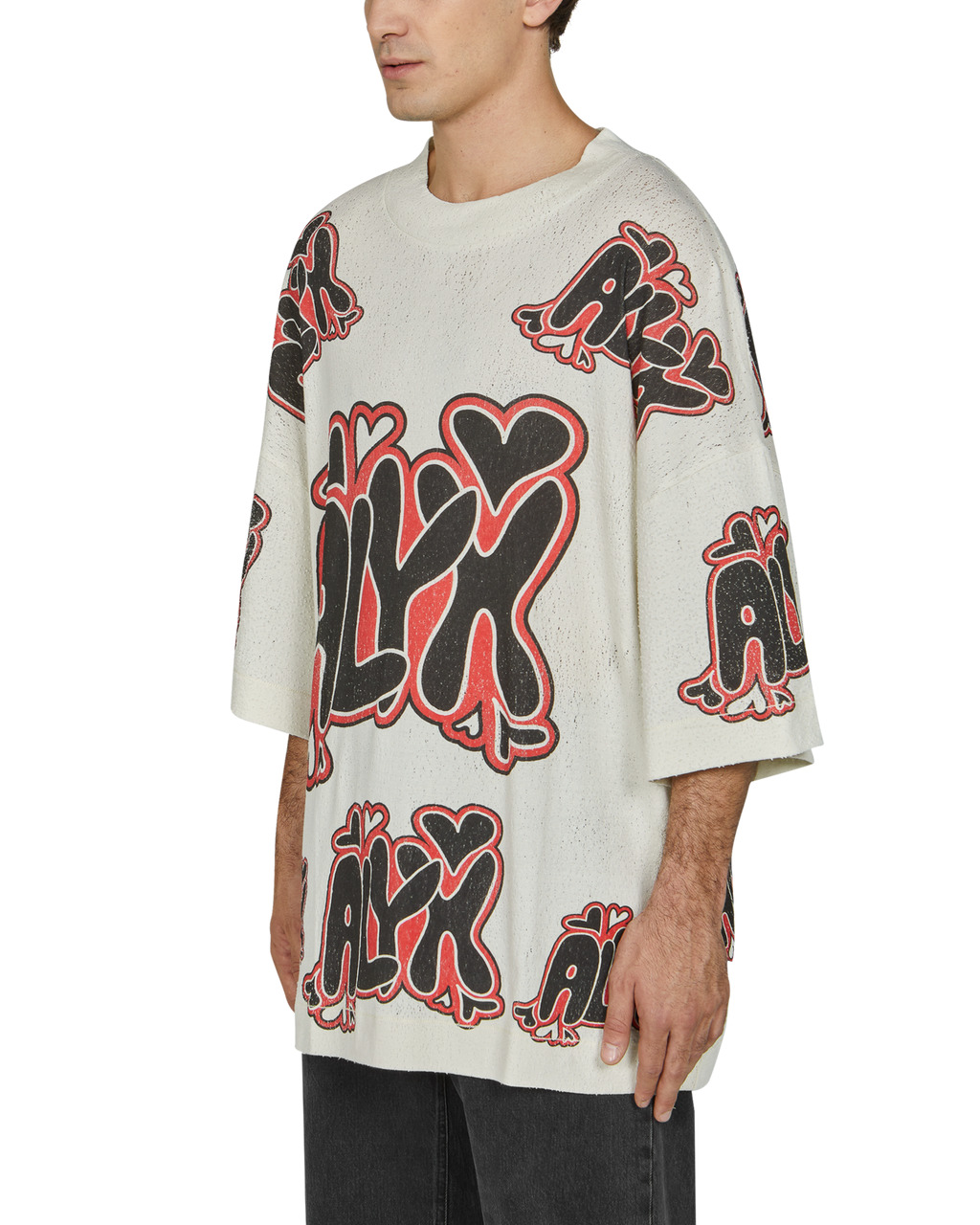 OVERSIZED NEEDLE PUNCH GRAPHIC TEE - 3