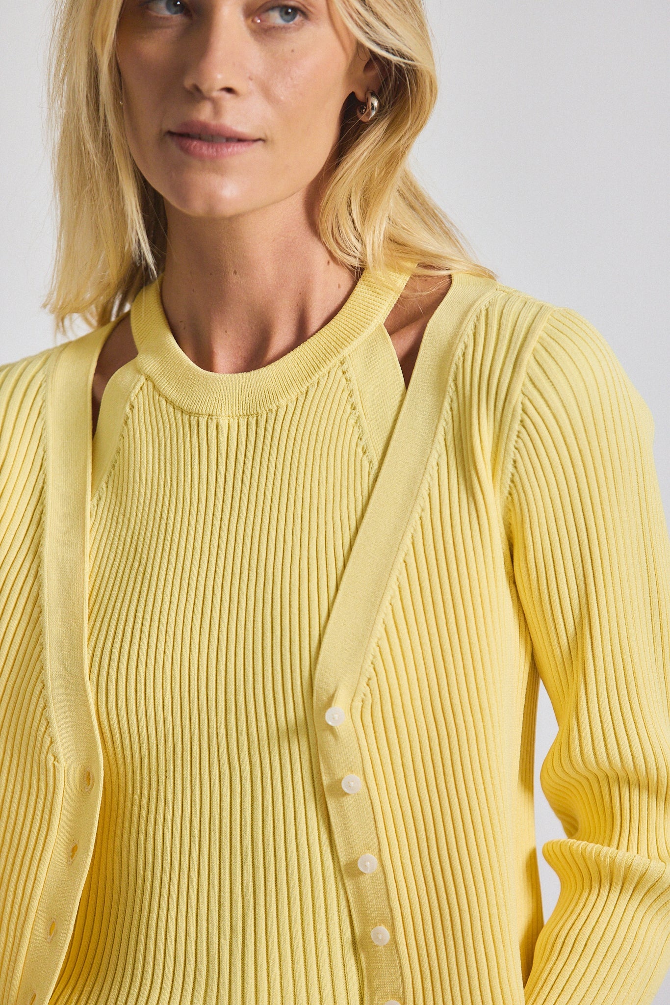 LONNIE VISCOSE KNIT LAYERED CARDIGAN - 2