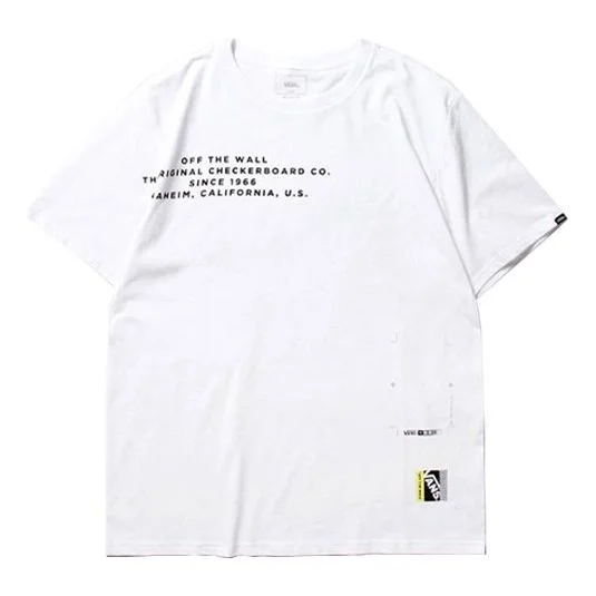 Men's Vans Pending Project Tee Alphabet Printing Round Neck Short Sleeve White VN0A4P45WHT - 1