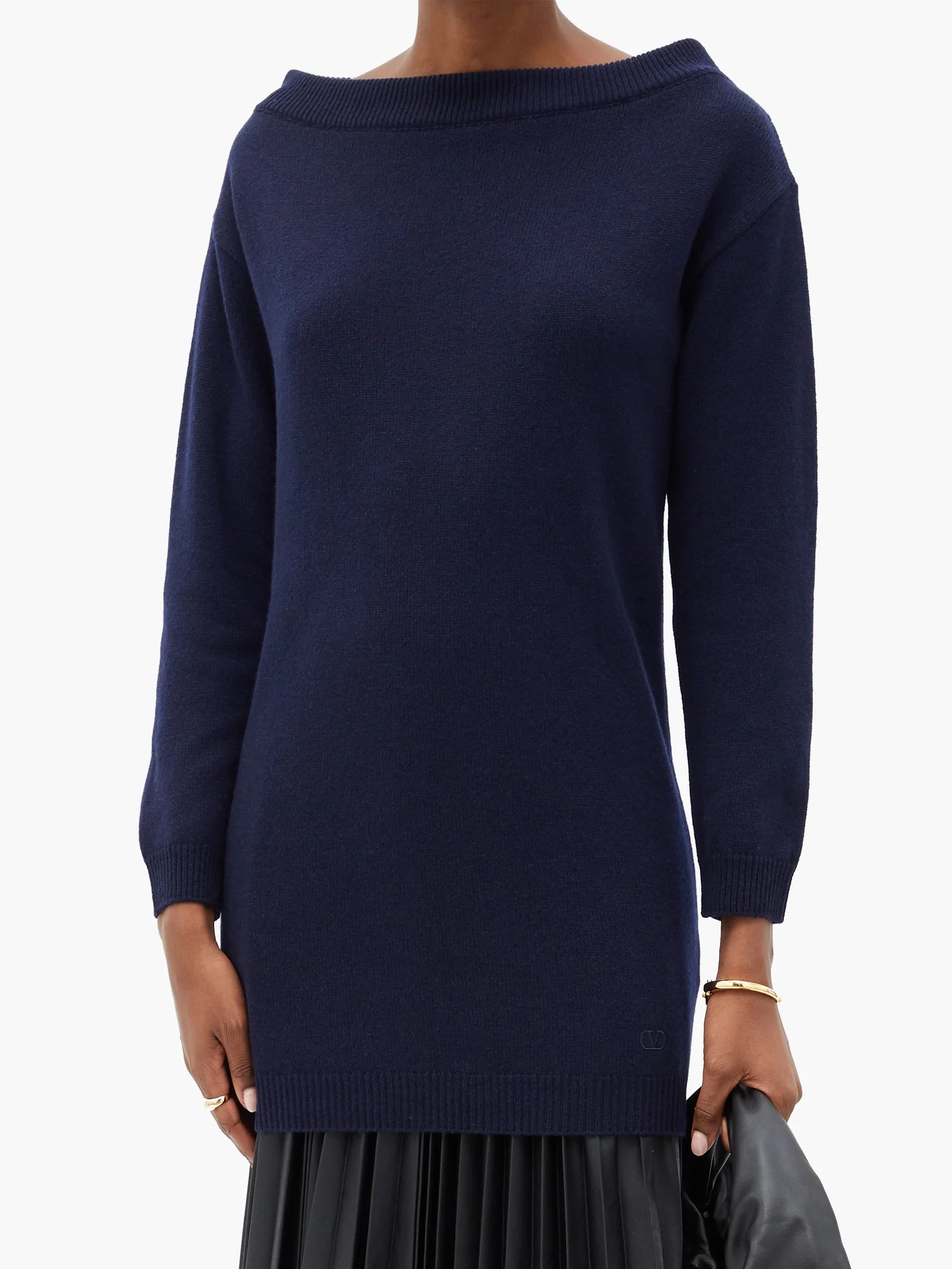 Boat-neck cashmere sweater - 6